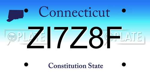 ZI7Z8F Connecticut License Plate