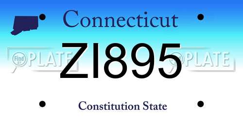 ZI895 Connecticut License Plate