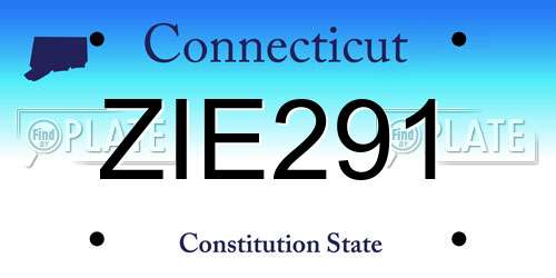 ZIE291 Connecticut License Plate