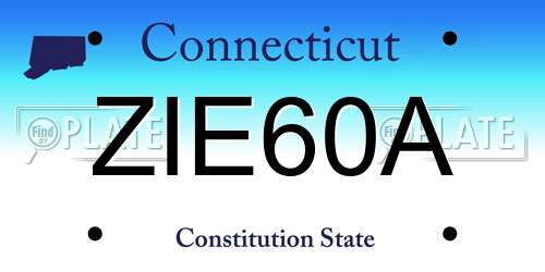 ZIE60A Connecticut License Plate