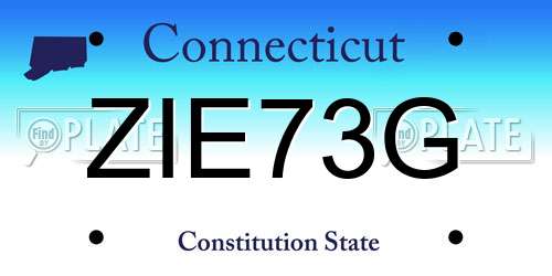 ZIE73G Connecticut License Plate