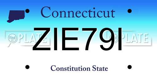 ZIE79I Connecticut License Plate