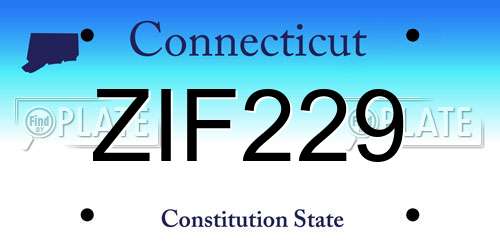 ZIF229 Connecticut License Plate