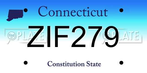 ZIF279 Connecticut License Plate