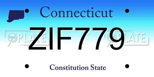 ZIF779 Connecticut License Plate