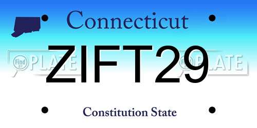ZIFT29 Connecticut License Plate