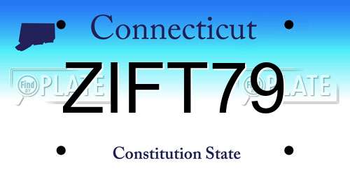 ZIFT79 Connecticut License Plate