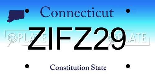 ZIFZ29 Connecticut License Plate