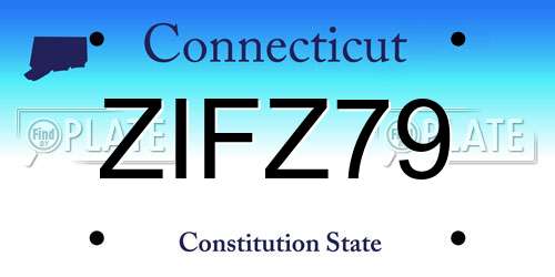ZIFZ79 Connecticut License Plate