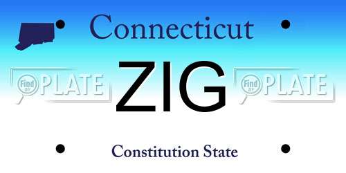 ZIG Connecticut License Plate