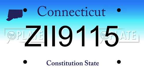 ZII9115 Connecticut License Plate