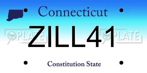 ZILL41 Connecticut License Plate