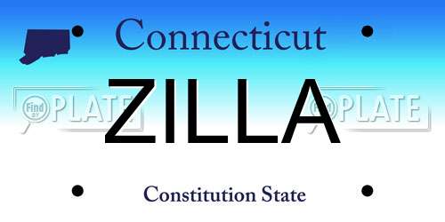 ZILLA Connecticut License Plate