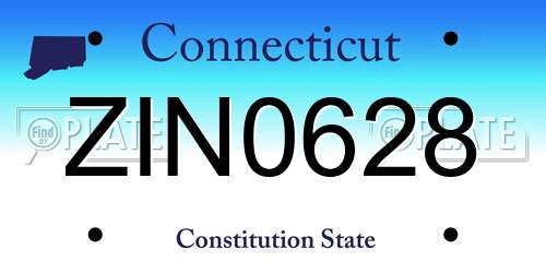 ZIN0628 Connecticut License Plate