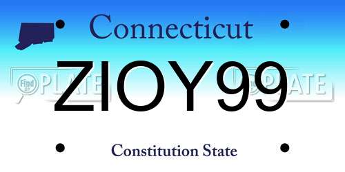 ZIOY99 Connecticut License Plate