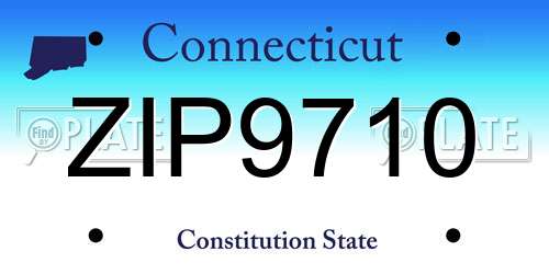 ZIP9710 Connecticut License Plate