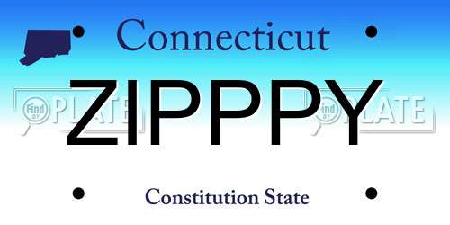 ZIPPPY Connecticut License Plate