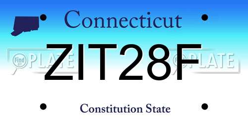 ZIT28F Connecticut License Plate