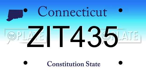 ZIT435 Connecticut License Plate