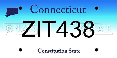 ZIT438 Connecticut License Plate