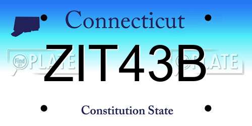 ZIT43B Connecticut License Plate