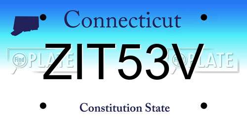ZIT53V Connecticut License Plate