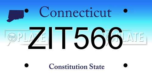 ZIT566 Connecticut License Plate