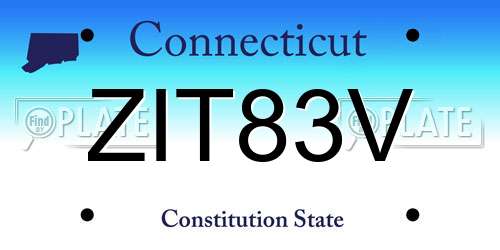 ZIT83V Connecticut License Plate