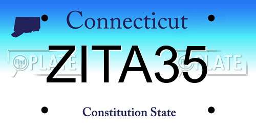 ZITA35 Connecticut License Plate