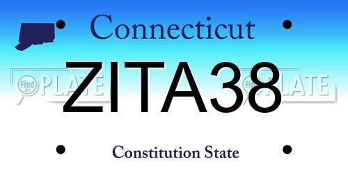 ZITA38 Connecticut License Plate