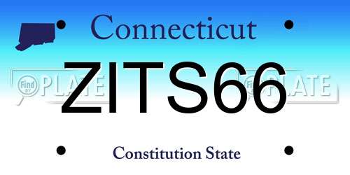 ZITS66 Connecticut License Plate