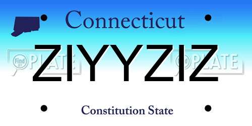 ZIYYZIZ Connecticut License Plate