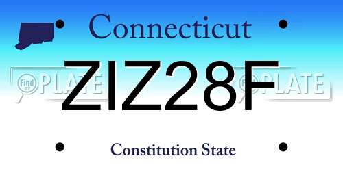 ZIZ28F Connecticut License Plate
