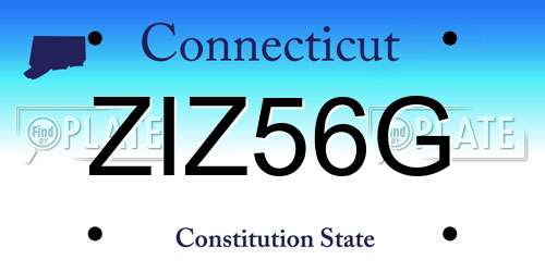 ZIZ56G Connecticut License Plate