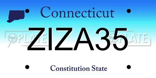 ZIZA35 Connecticut License Plate
