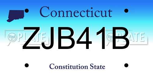 ZJB41B Connecticut License Plate