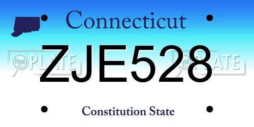 ZJE528 Connecticut License Plate