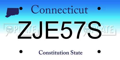 ZJE57S Connecticut License Plate
