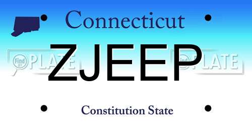 ZJEEP Connecticut License Plate
