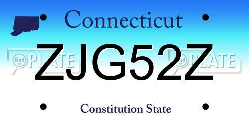 ZJG52Z Connecticut License Plate