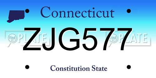 ZJG577 Connecticut License Plate