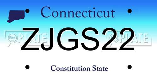 ZJGS22 Connecticut License Plate