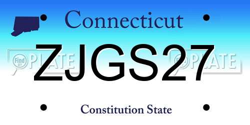 ZJGS27 Connecticut License Plate