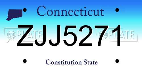 ZJJ5271 Connecticut License Plate