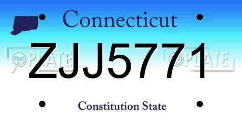 ZJJ5771 Connecticut License Plate