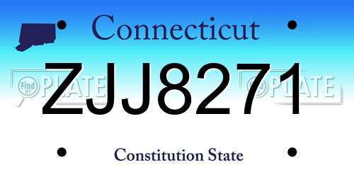 ZJJ8271 Connecticut License Plate