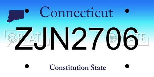 ZJN2706 Connecticut License Plate