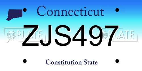 ZJS497 Connecticut License Plate