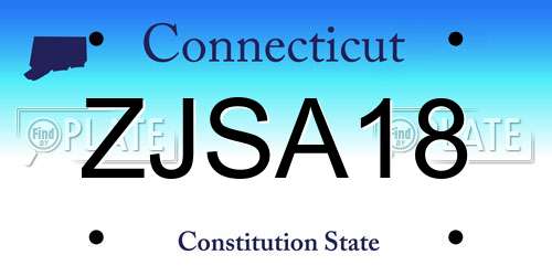 ZJSA18 Connecticut License Plate