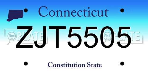 ZJT5505 Connecticut License Plate